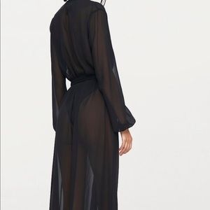 Alice Black Maxi Belted Beach Kimono